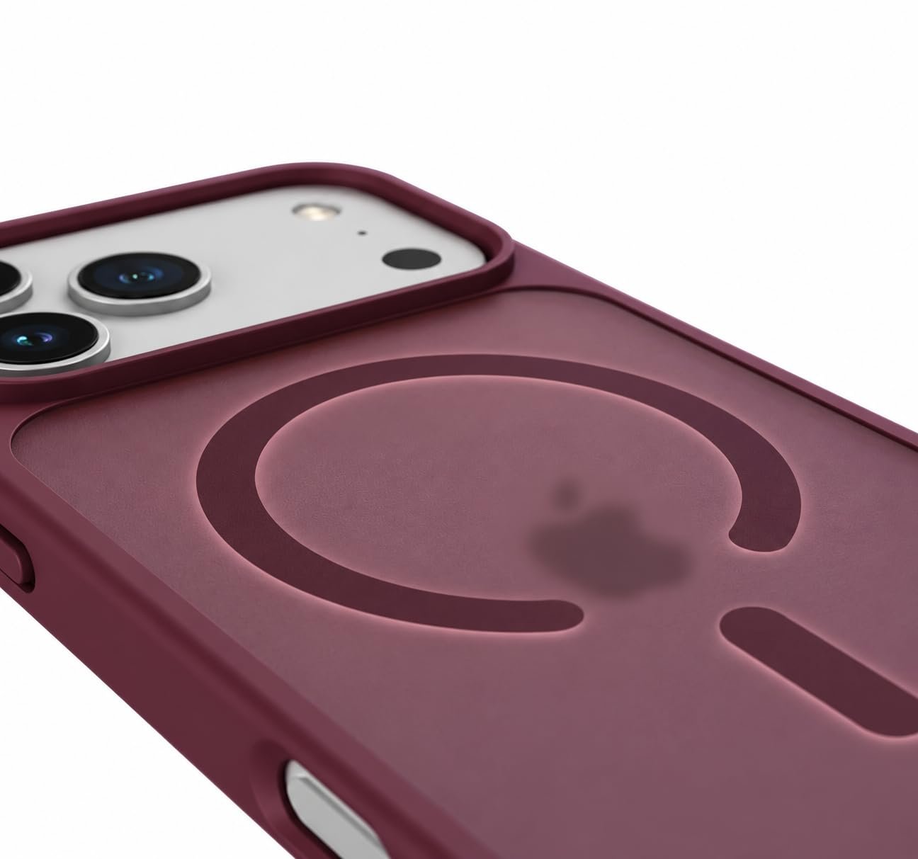 EGOTUDE for iPhone 18 Pro Max & iPhone 17 Pro Max Case, Frosted Translucent Matte Hard Back Cover Compatible with Mag-Safe (Burgundy)